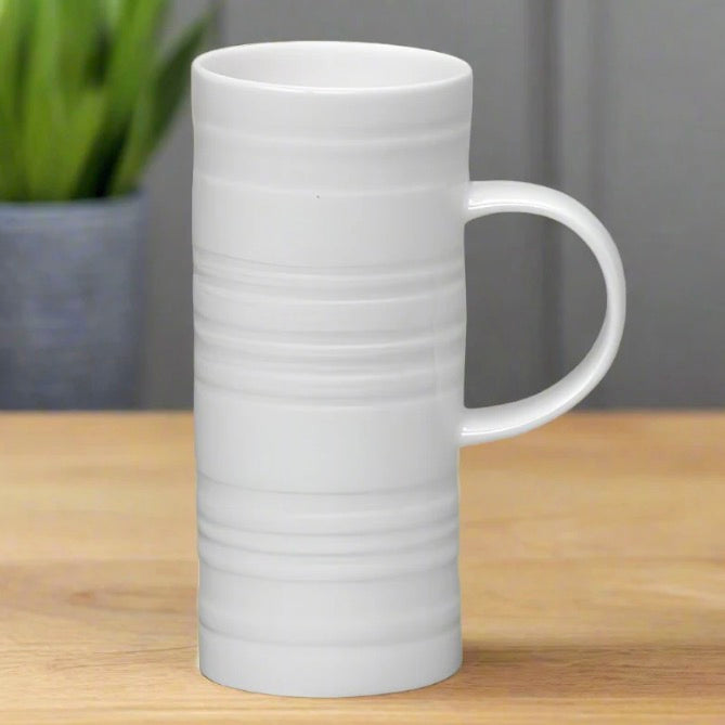 Skinny White Bone China Mugs