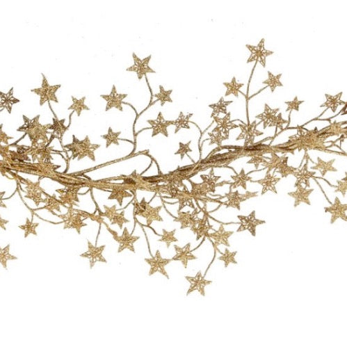 Christmas Garland - Gold Sparkling Stars2 - Duck Barn Interiors