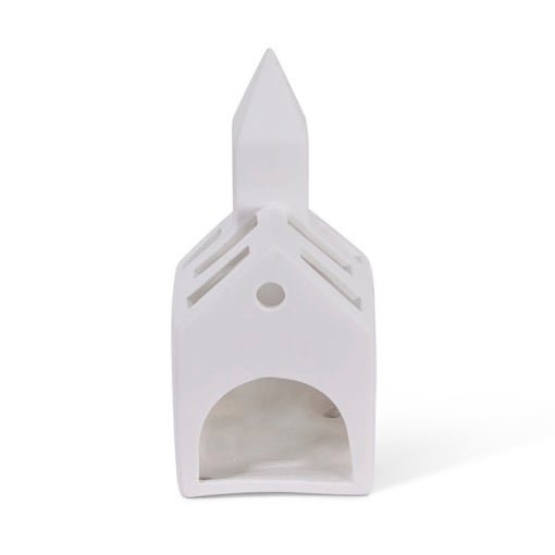 Airdrie White Porcelain Church Tealight Holder - Duck Barn Interiors