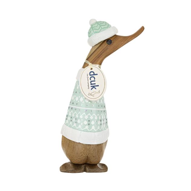 Alpine Fresh Duckling in Christmas Jumper and Bobble Hat3 - Duck Barn Interiors