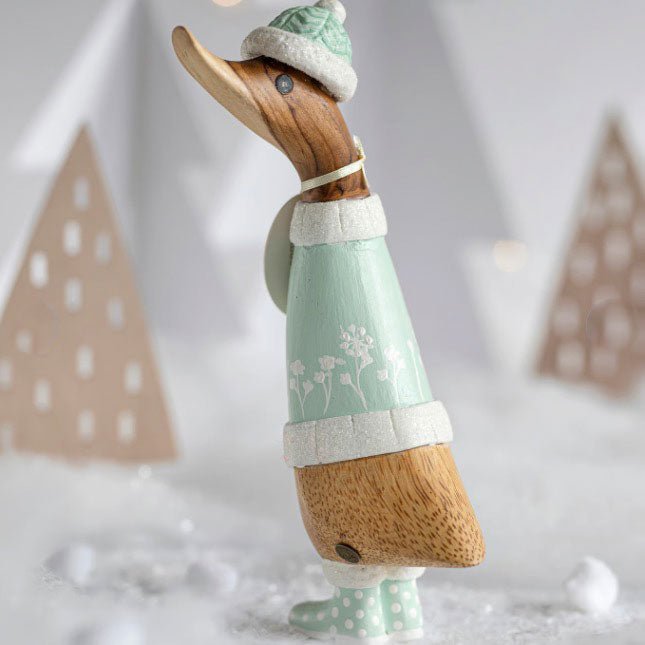 Alpine Fresh Duckling in Christmas Jumper and Spotty Boots1 - Duck Barn Interiors