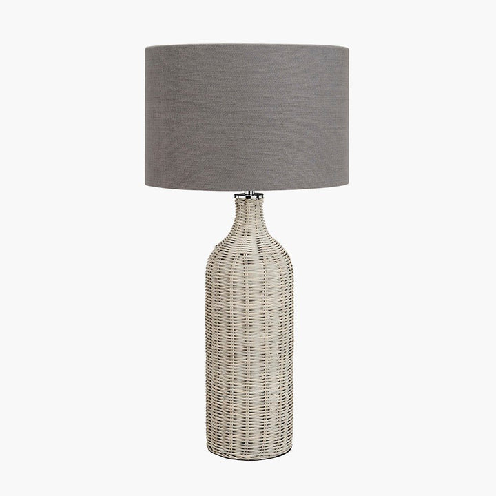 Anika Grey Wash Rattan Bottle Table Lamp2 - Duck Barn Interiors