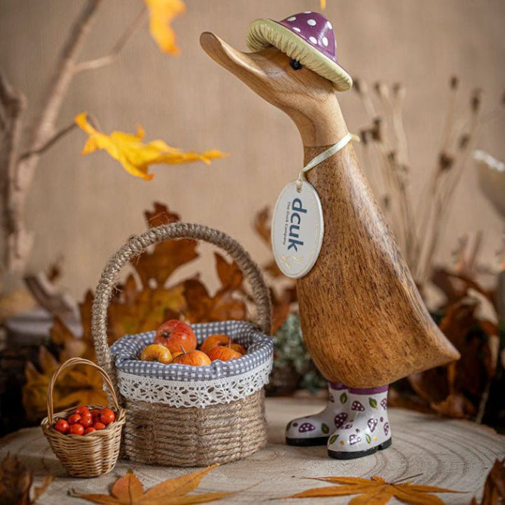 Autumn Duckling with Welly Boots - Purple1 - Duck Barn Interiors