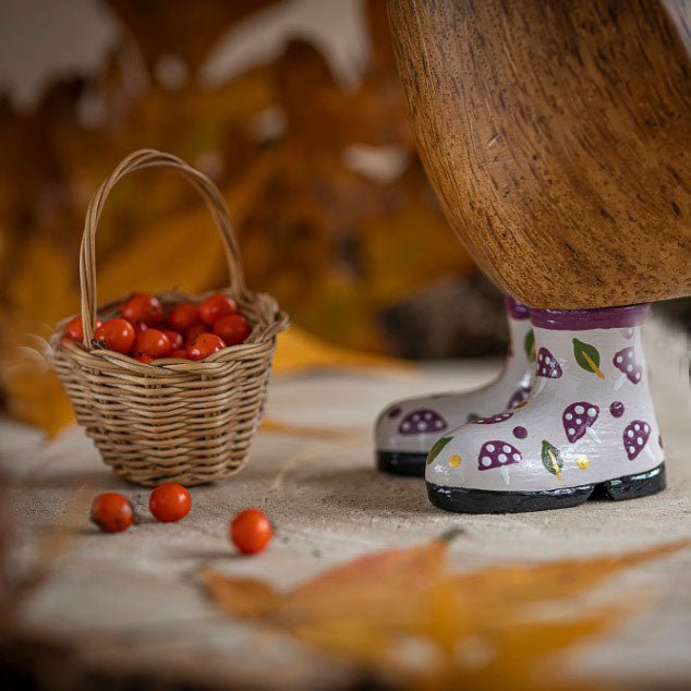 Autumn Duckling with Welly Boots - Purple3 - Duck Barn Interiors