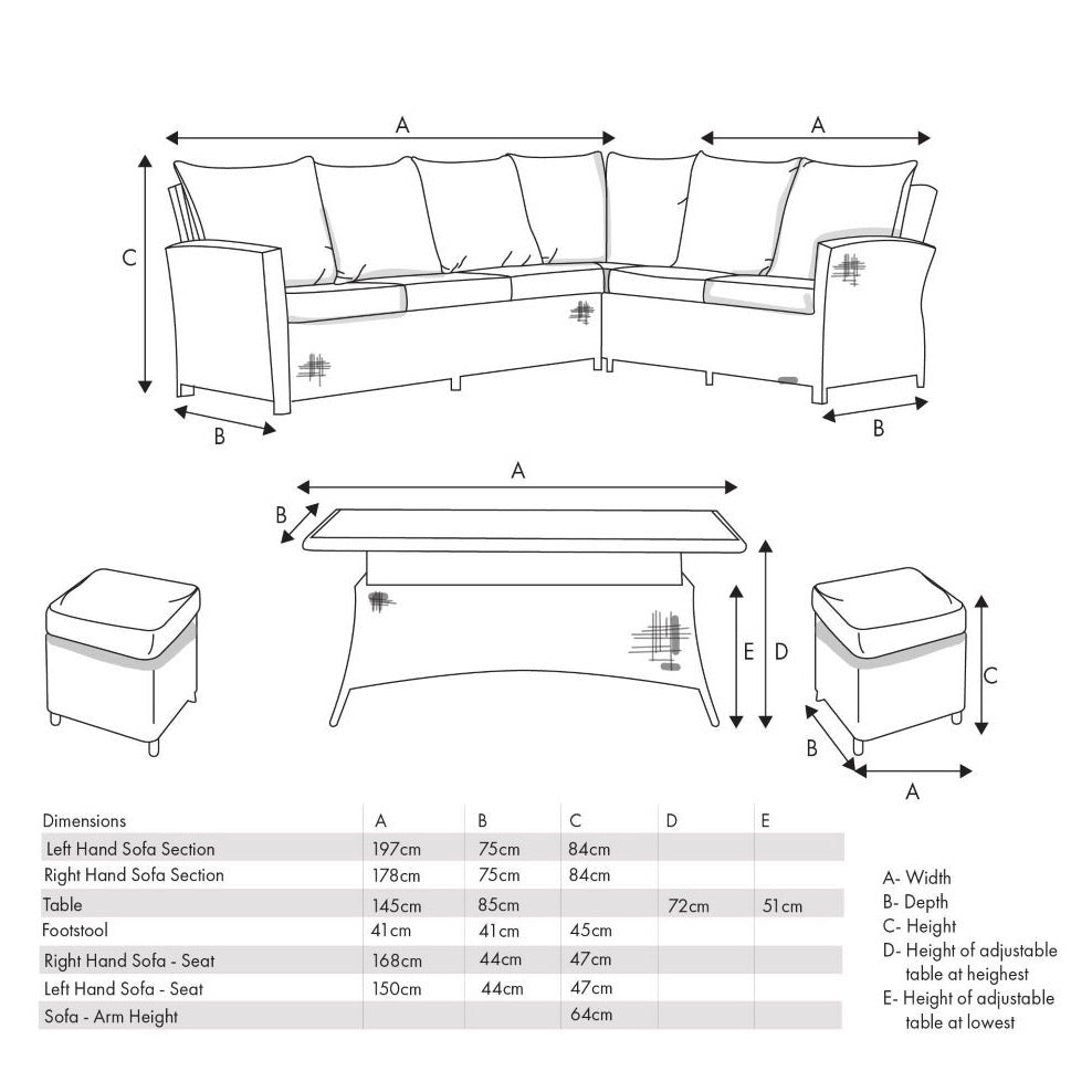 Barbados Slate Grey Outdoor Corner Seating Set Long Left with Ceramic Top9 - Duck Barn Interiors