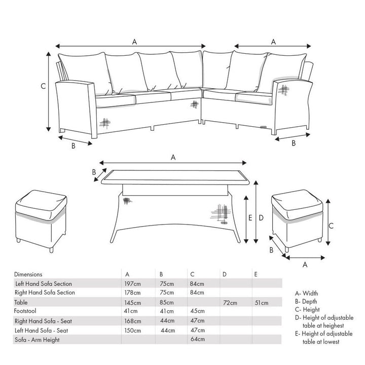 Barbados Slate Grey Outdoor Corner Seating Set Long Left with Ceramic Top9 - Duck Barn Interiors