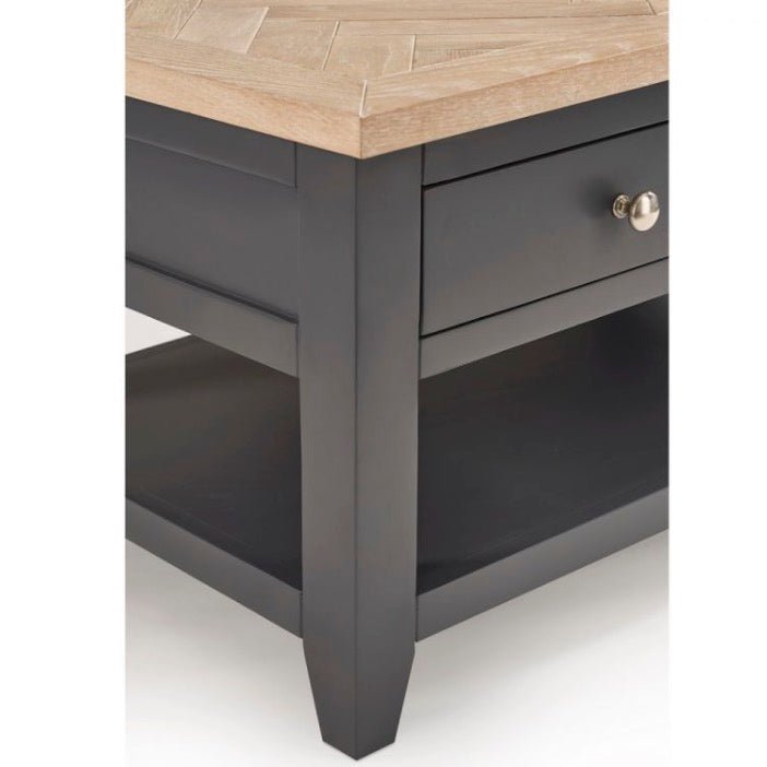 Bordeaux Coffee Table with Parquet Top - Dark Grey7 - Duck Barn Interiors