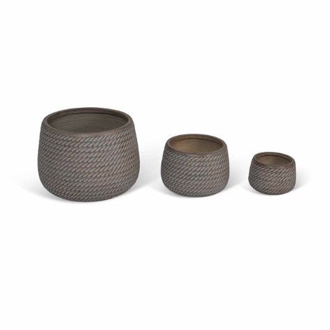 Bramdean Brown Round Planters - Set of 32 - Duck Barn Interiors