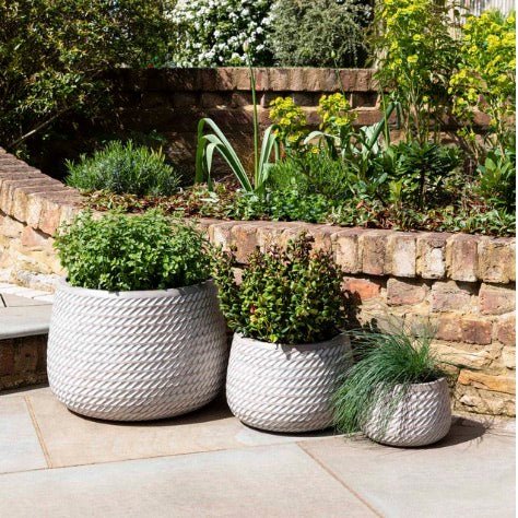 Bramdean Brown Round Planters - Set of 31 - Duck Barn Interiors