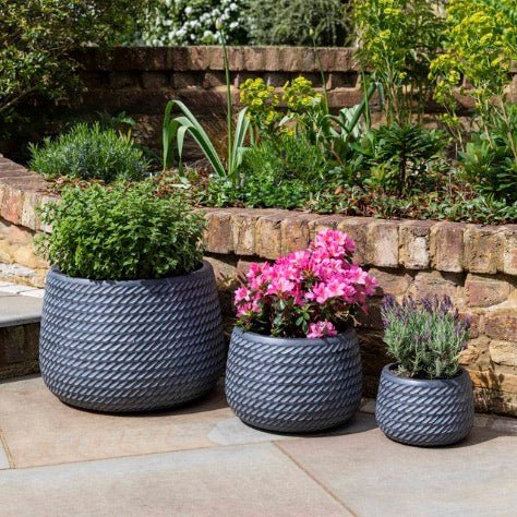 Bramdean Grey Round Planters - Set of 31 - Duck Barn Interiors