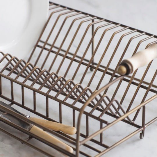 Brompton Wire Dish Rack - Antique Brass2 - Duck Barn Interiors