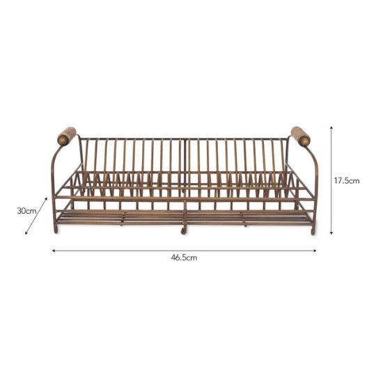 Brompton Wire Dish Rack - Antique Brass4 - Duck Barn Interiors