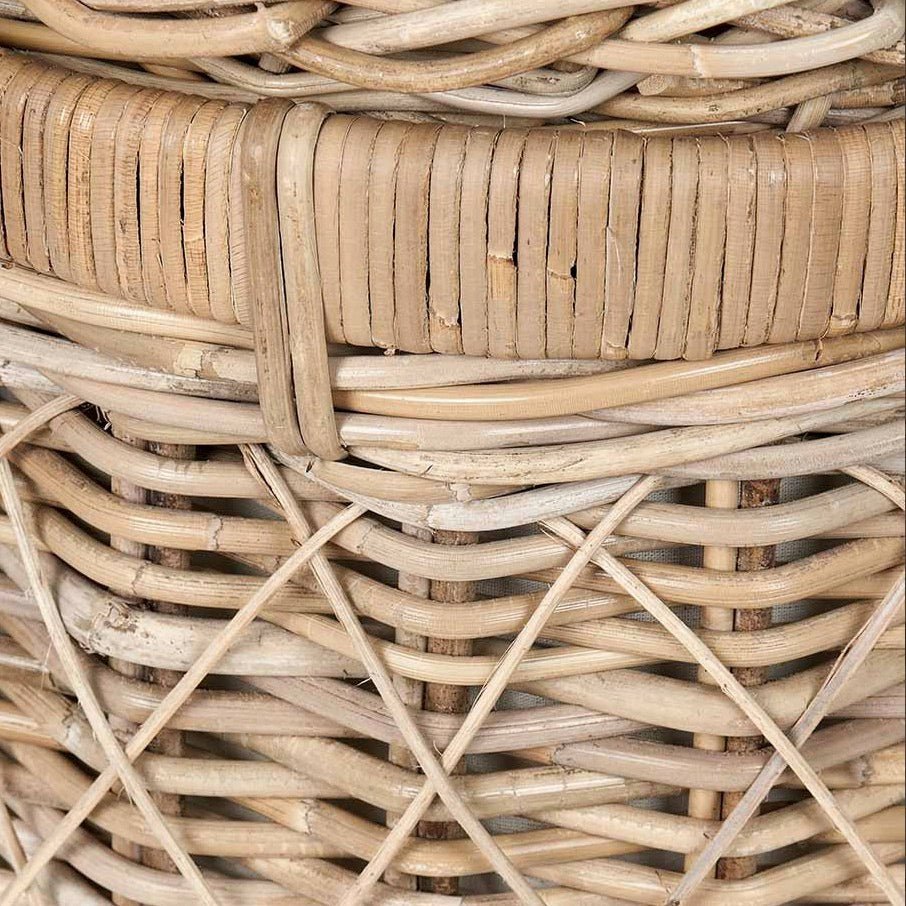 Brown Rattan Round Laundry Basket - Duck Barn Interiors