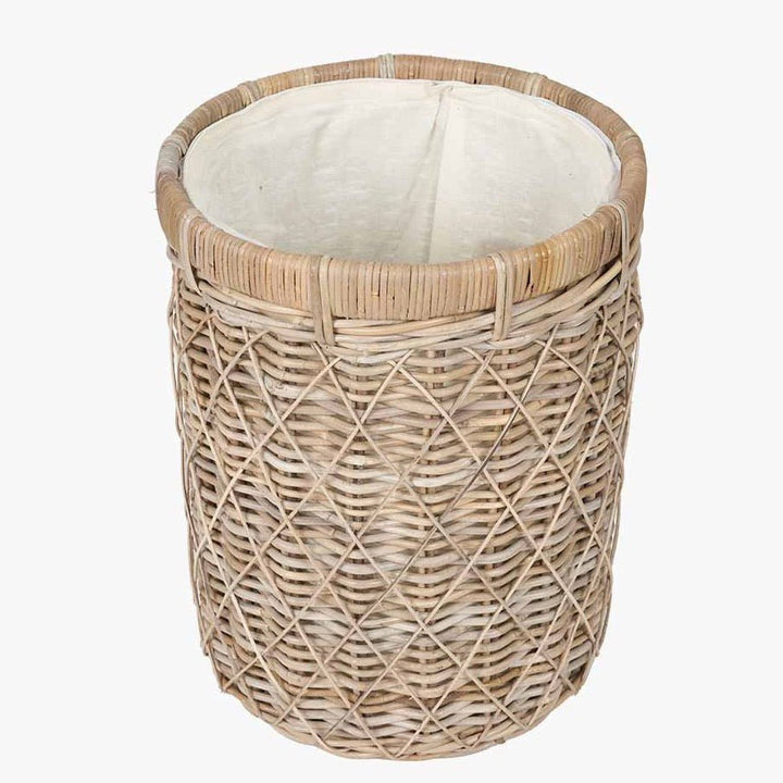 Brown Rattan Round Laundry Basket - Duck Barn Interiors