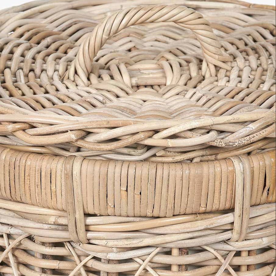 Brown Rattan Round Laundry Basket - Duck Barn Interiors