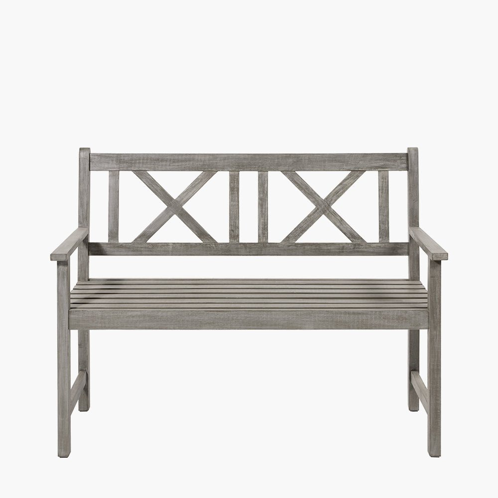 Cambridge Antique Grey Outdoor 2 Seater Bench3 - Duck Barn Interiors