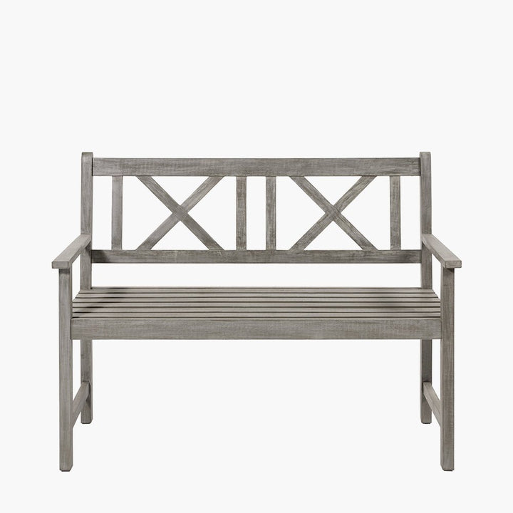 Cambridge Antique Grey Outdoor 2 Seater Bench3 - Duck Barn Interiors