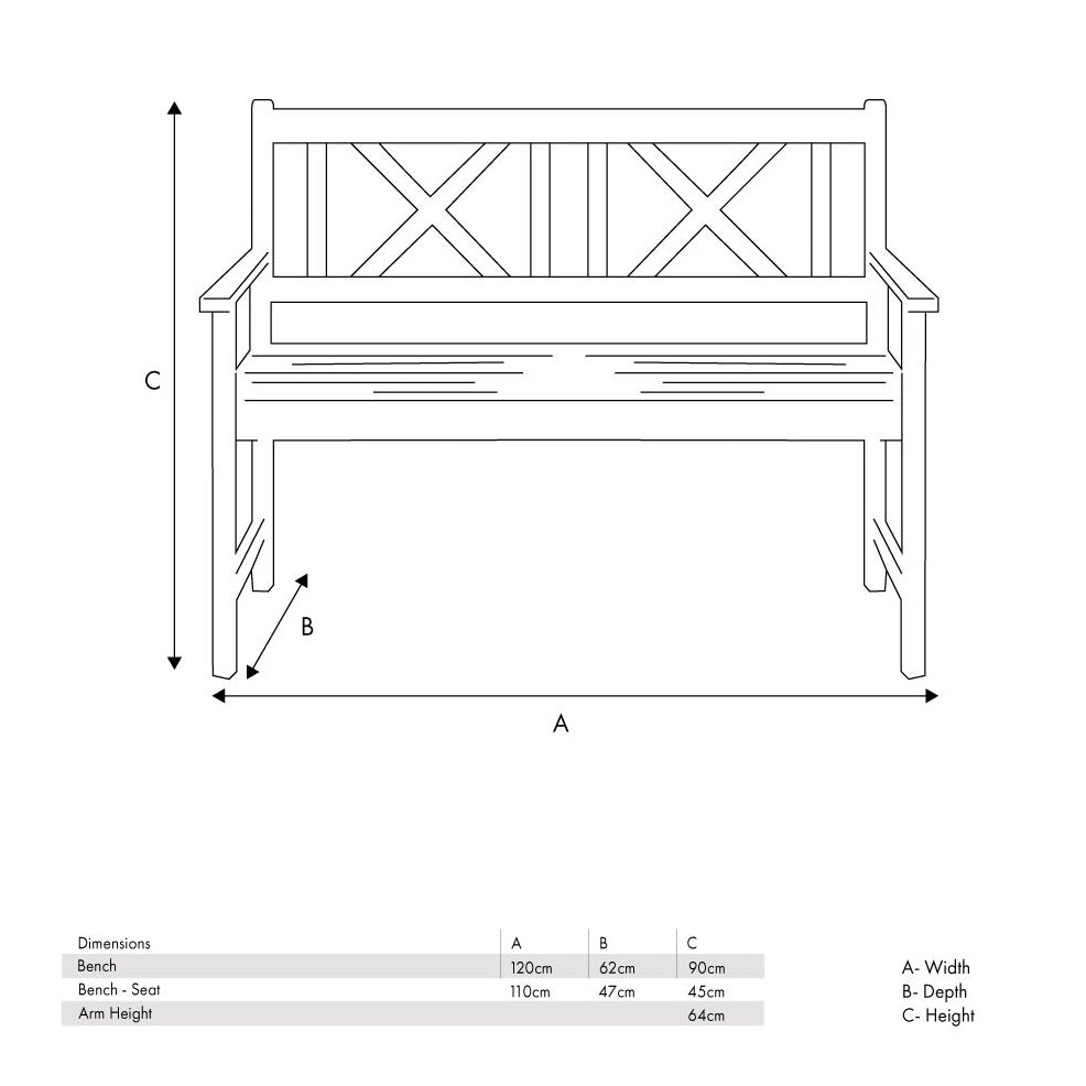 Cambridge Antique Grey Outdoor 2 Seater Bench9 - Duck Barn Interiors