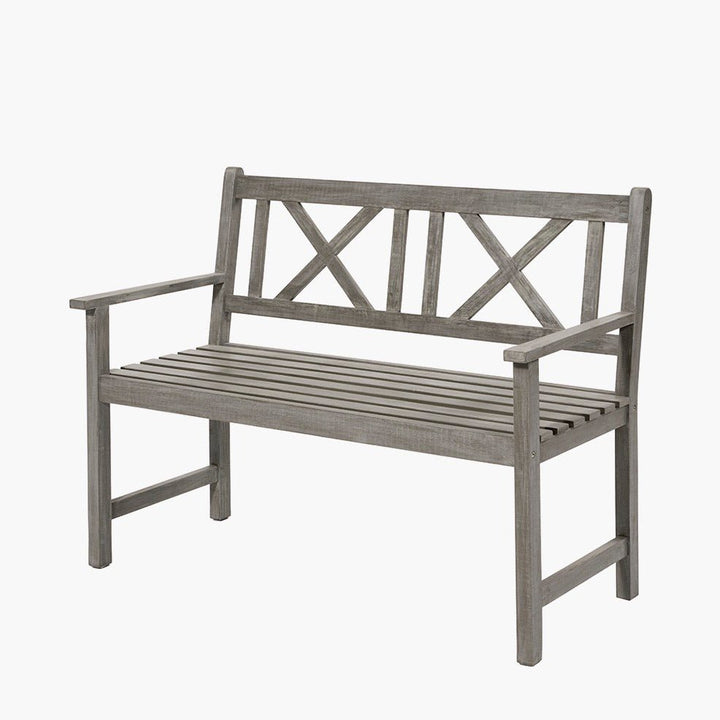 Cambridge Antique Grey Outdoor 2 Seater Bench4 - Duck Barn Interiors