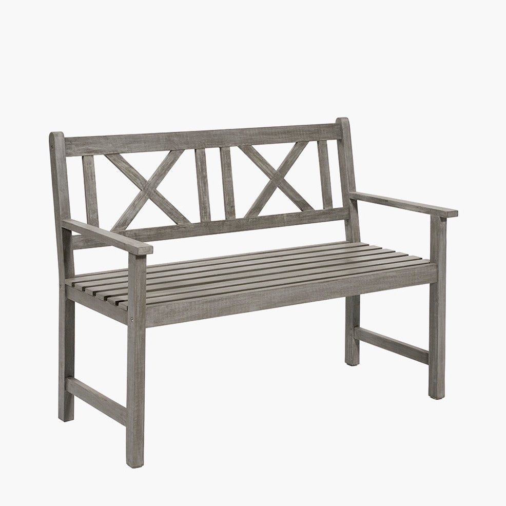 Cambridge Antique Grey Outdoor 2 Seater Bench2 - Duck Barn Interiors