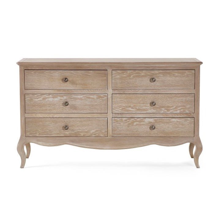 Camille 6 Drawer Wide Chest - Limed Oak4 - Duck Barn Interiors