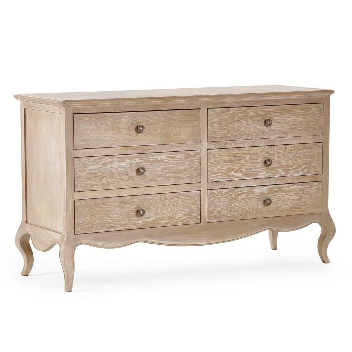 Camille 6 Drawer Wide Chest - Limed Oak2 - Duck Barn Interiors