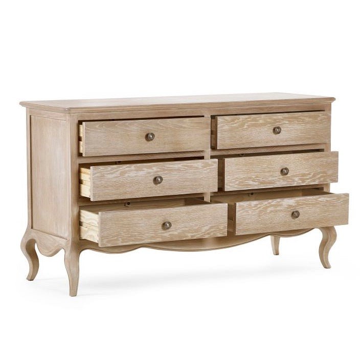 Camille 6 Drawer Wide Chest - Limed Oak3 - Duck Barn Interiors