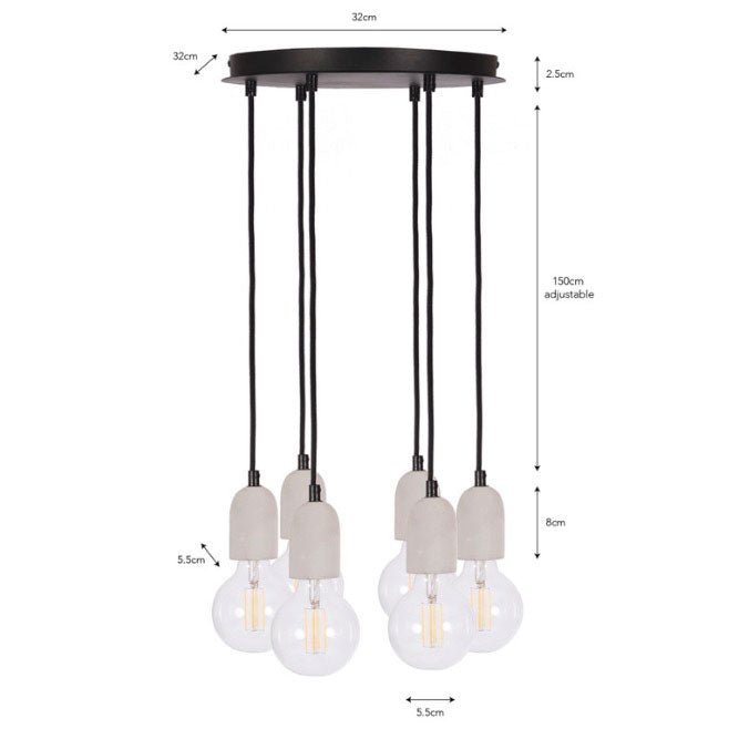 Carnaby Pendant Light - 6 Pendant - Duck Barn Interiors