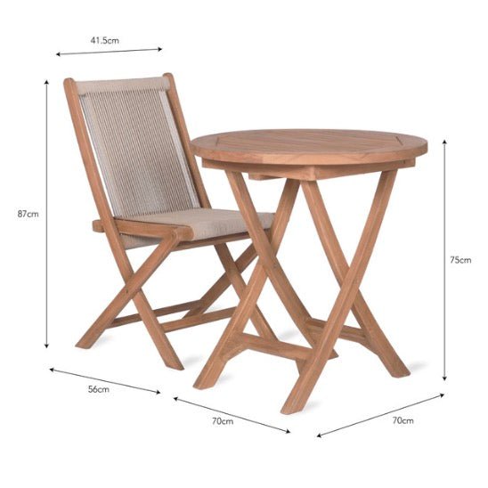 Carrick Table & Chair Set - Natural Teak - Duck Barn Interiors