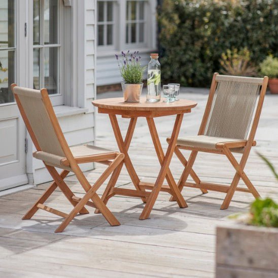 Carrick Table & Chair Set - Natural Teak - Duck Barn Interiors