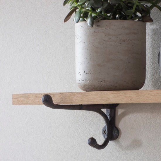 Cast Iron Bracket Raw Oak Shelf (2 Sizes)5 - Duck Barn Interiors