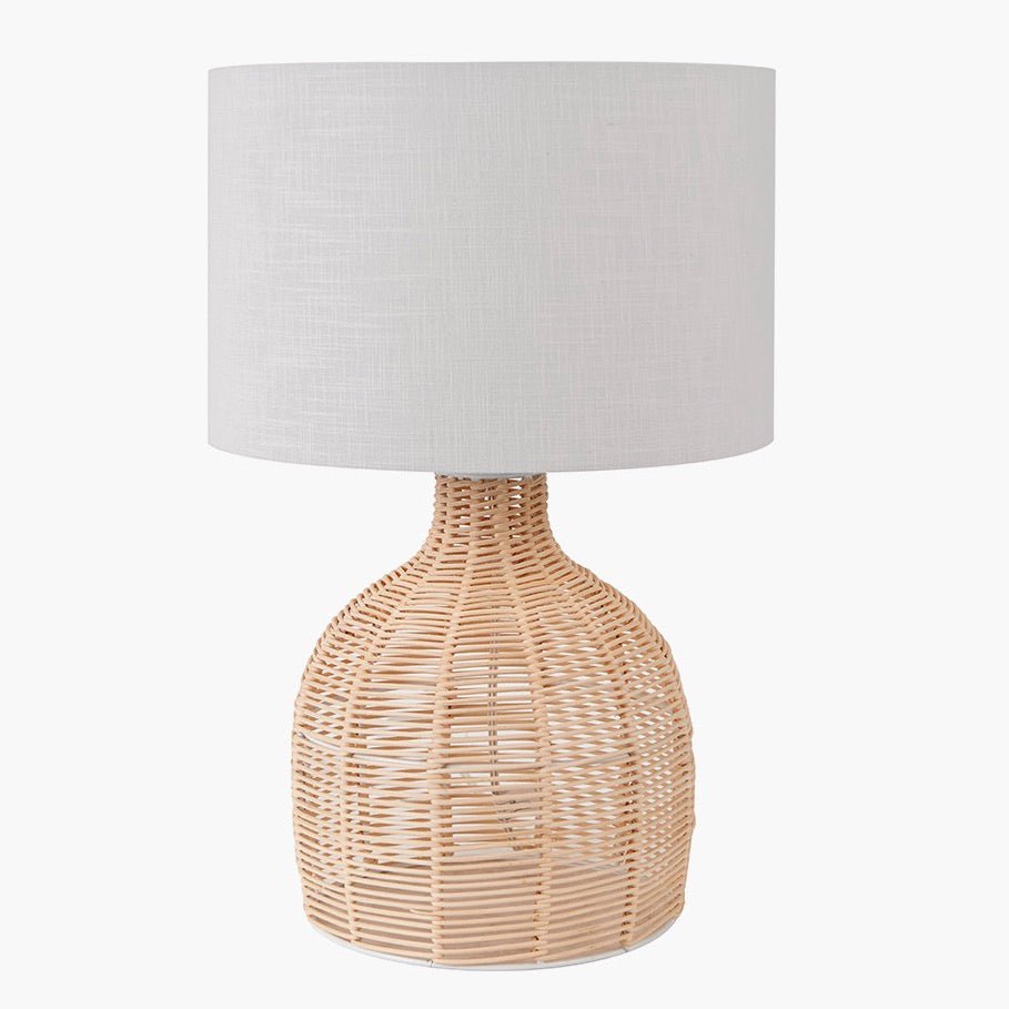 Caswell Natural Rattan Cloche Table Lamp2 - Duck Barn Interiors