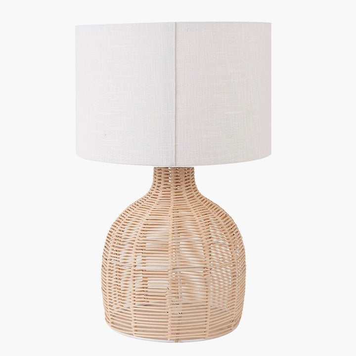 Caswell Natural Rattan Cloche Table Lamp3 - Duck Barn Interiors