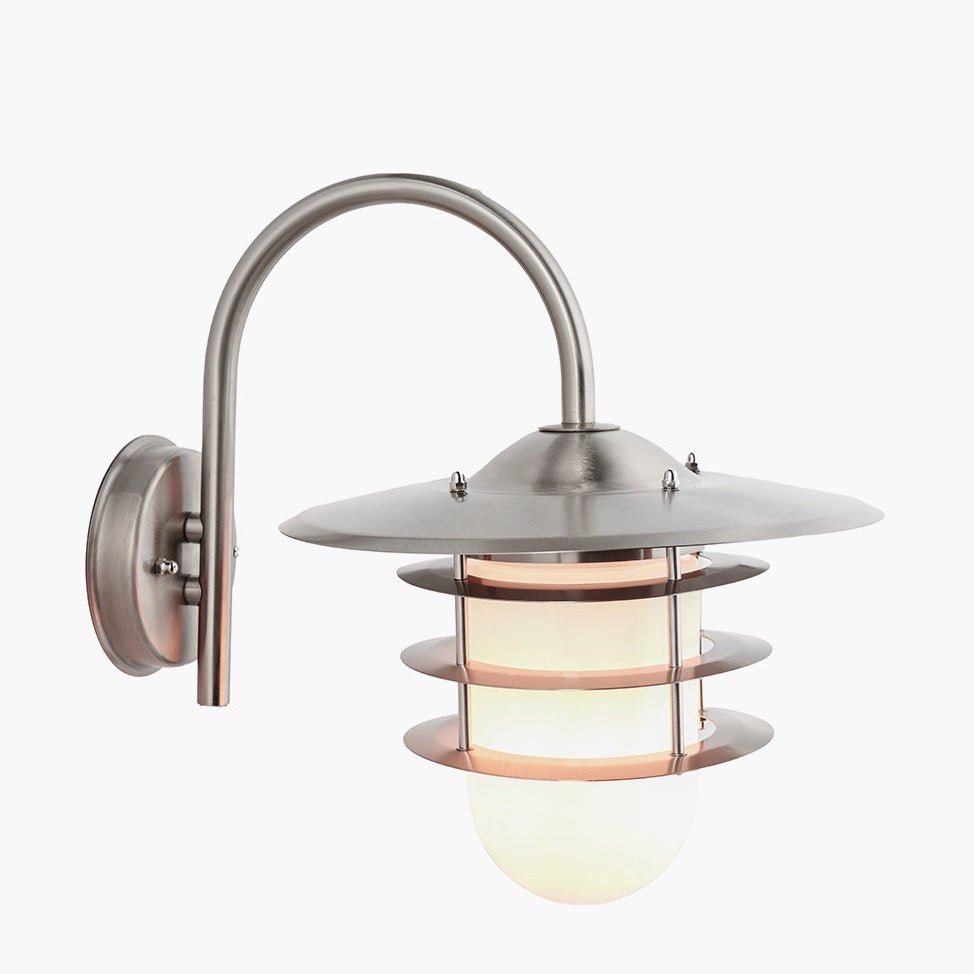 Centauri Brushed Steel Outdoor Wall Light2 - Duck Barn Interiors