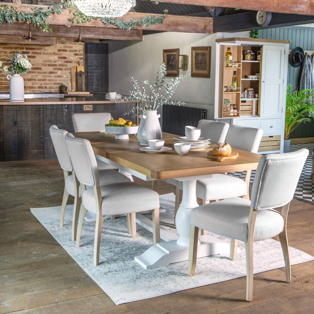 Clanfield White 1.6m Extending Table1 - Duck Barn Interiors