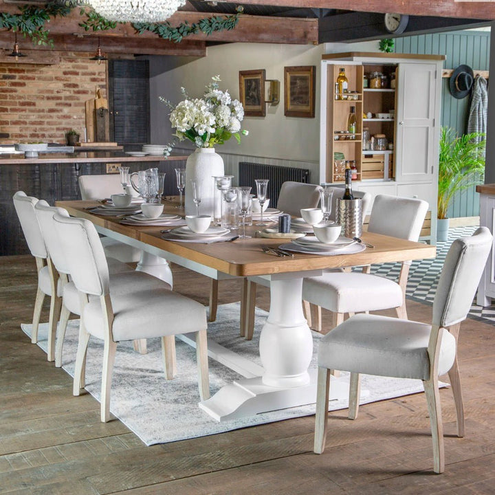 Clanfield White 2.2m Extending Table1 - Duck Barn Interiors