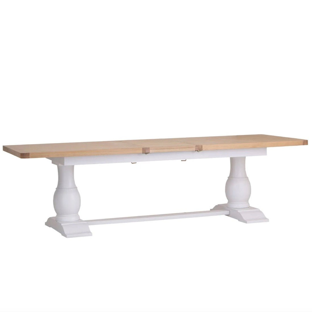 Clanfield White 2.2m Extending Table7 - Duck Barn Interiors