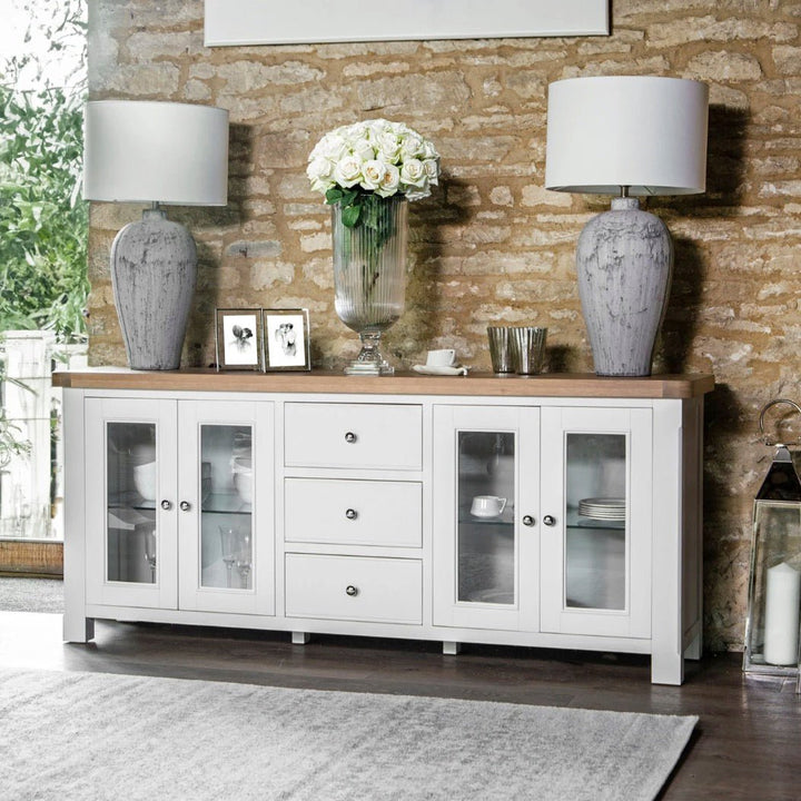 Clanfield White 4 Door Sideboard1 - Duck Barn Interiors