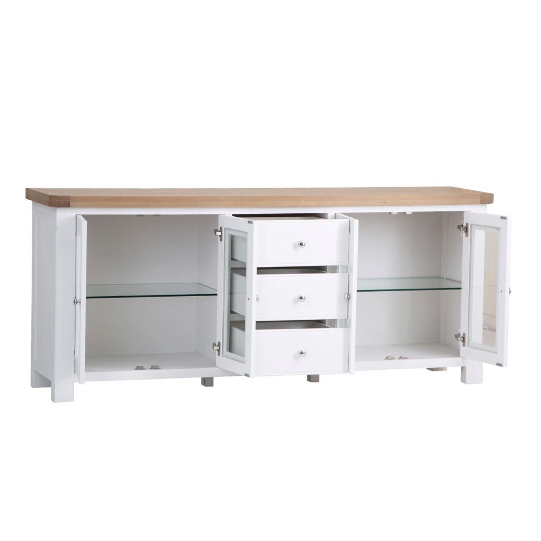 Clanfield White 4 Door Sideboard3 - Duck Barn Interiors