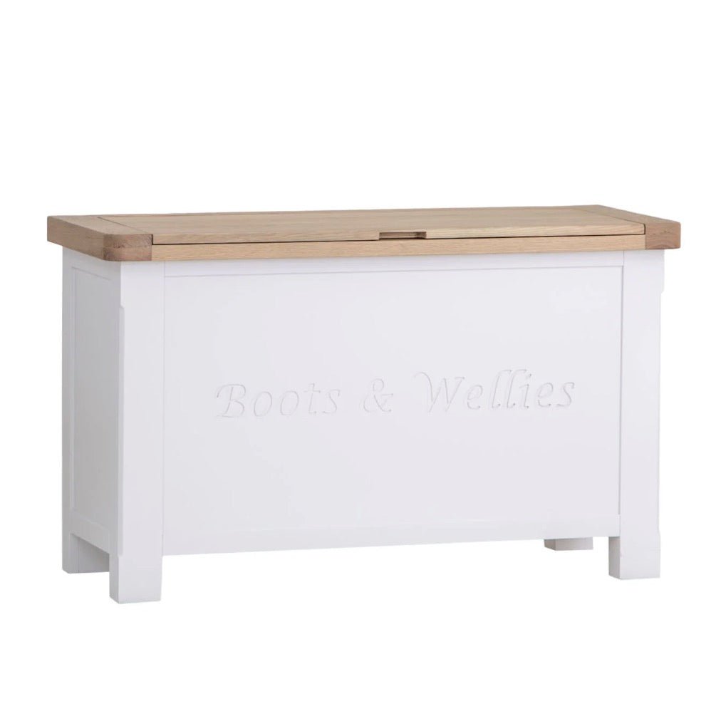 Clanfield White Boots & Wellies Storage Chest3 - Duck Barn Interiors