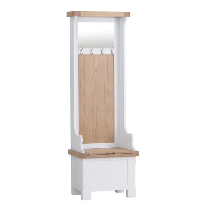 Clanfield White Coat Rack Hallway Bench3 - Duck Barn Interiors