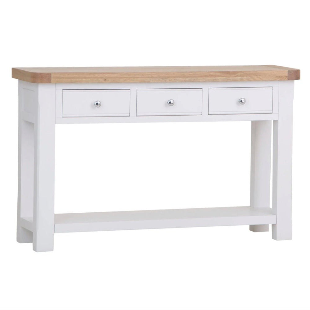 Clanfield White Console Table2 - Duck Barn Interiors