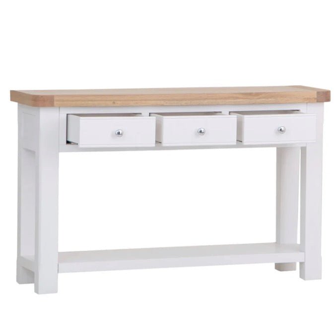 Clanfield White Console Table4 - Duck Barn Interiors