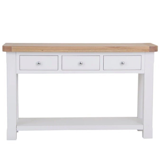 Clanfield White Console Table3 - Duck Barn Interiors