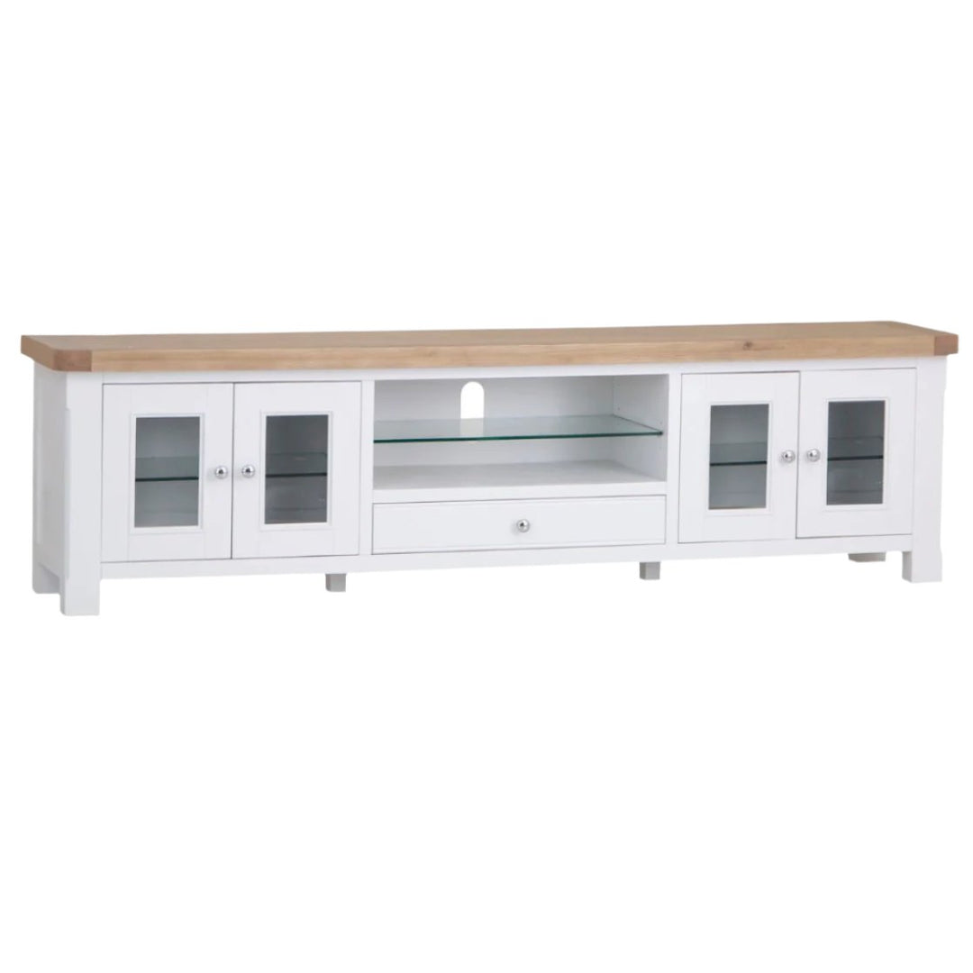 Clanfield White Extra Large TV Unit2 - Duck Barn Interiors