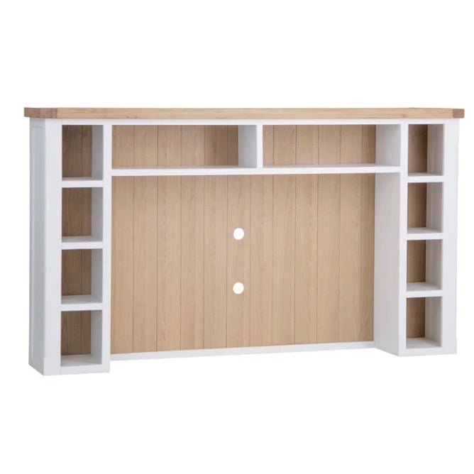 Clanfield White Extra Large TV Unit Top2 - Duck Barn Interiors