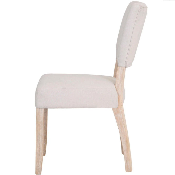 Clanfield White Fabric Dining Chair - Natural4 - Duck Barn Interiors