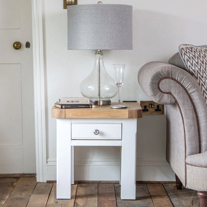 Clanfield White Lamp Table1 - Duck Barn Interiors