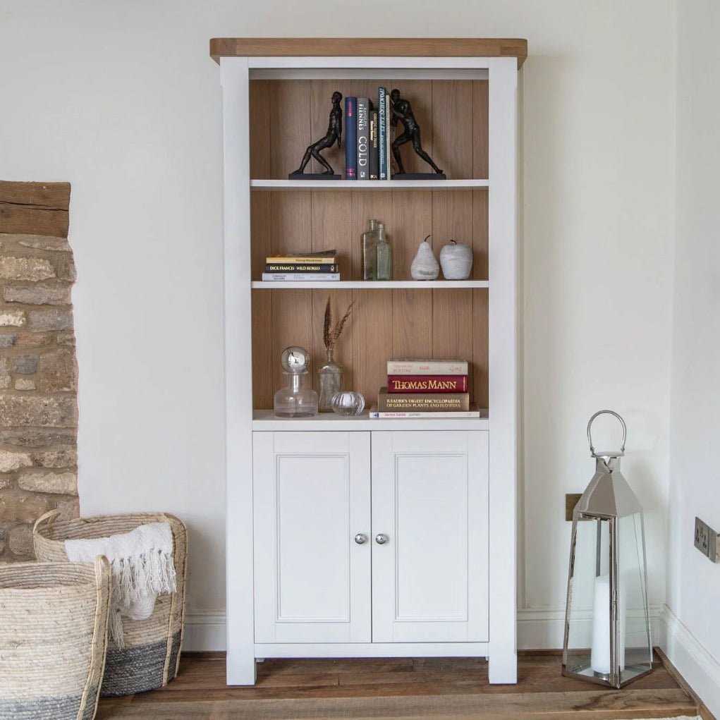 Clanfield White Large Bookcase1 - Duck Barn Interiors