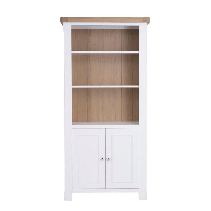 Clanfield White Large Bookcase2 - Duck Barn Interiors